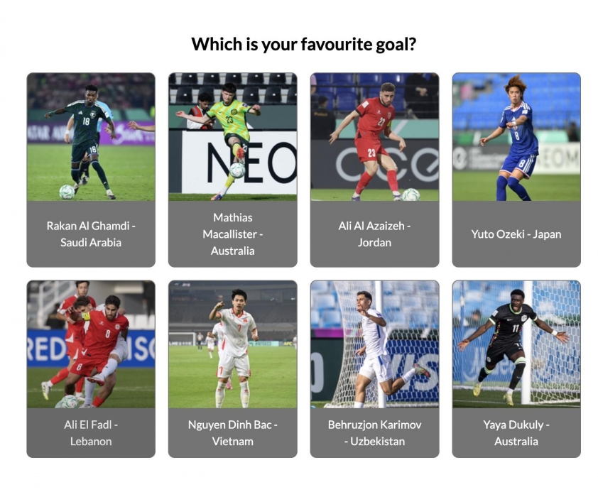 Bàn thắng của Đình Bắc vào lưới U23 Saudi Arabia lọt top đề cử bàn thắng đẹp nhất vòng bảng

